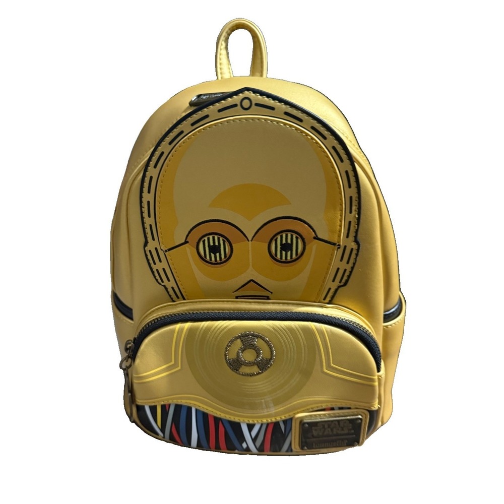 Disney Loungefly Star Wars C3PO Galactic Convention Exclusive Mini Backpack Gold